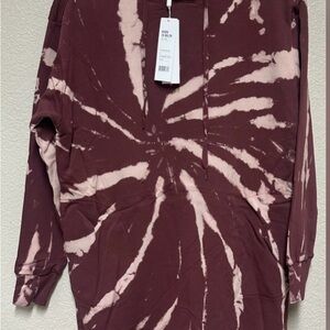 Tie-Dye Hoodie in Maroon and Pink
